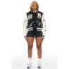 Sharray noir veste oversized varsity