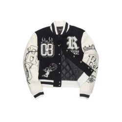 Sharray noir veste oversized varsity