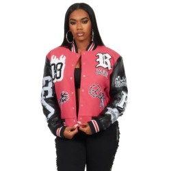 Sharray fuchsia veste oversized varsity