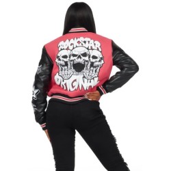 Sharray fuchsia veste oversized varsity