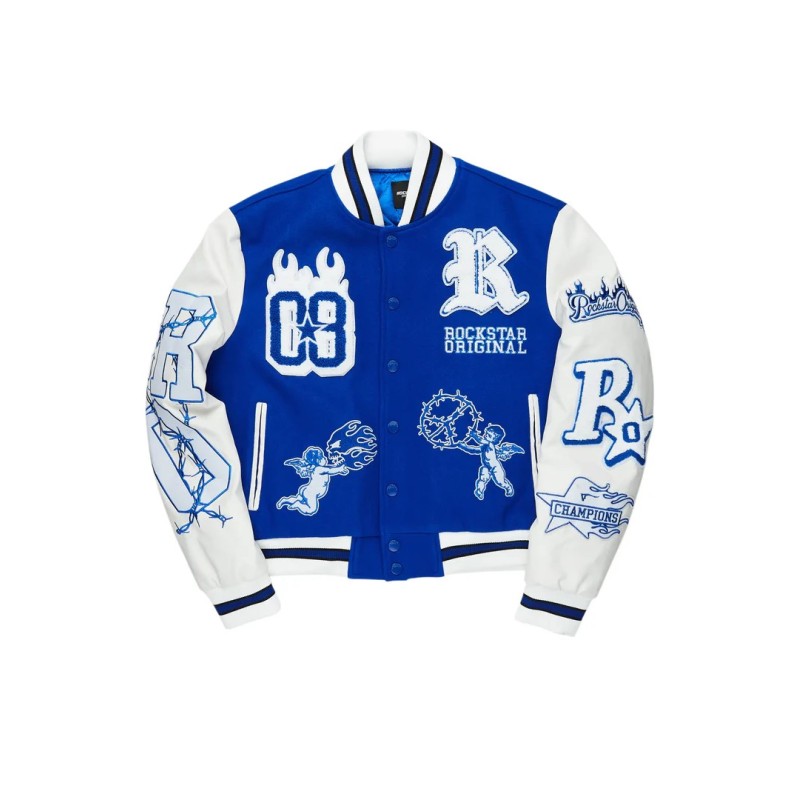 Sharray royal blue veste oversized varsity