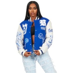 Sharray royal blue veste oversized varsity
