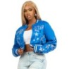 Shanda royal bleu récolte strass veste varsity