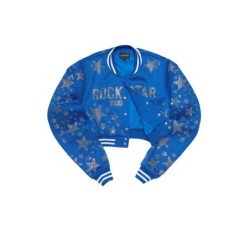 Shanda royal bleu récolte strass veste varsity