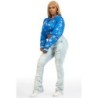 Shanda royal bleu récolte strass veste varsity