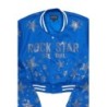 Shanda royal bleu récolte strass veste varsity