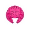 Shanda Chaud rose récolte strass veste varsity