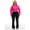 Shanda Chaud rose récolte strass veste varsity