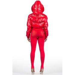 Veste de puffer rouge Destina