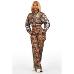 khadiyah rouge récolte tapisserie varsity veste