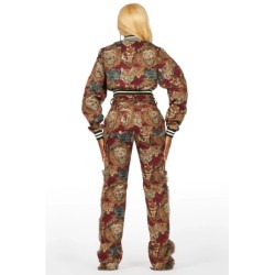 khadiyah rouge récolte tapisserie varsity veste