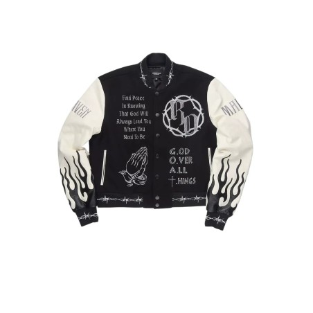 yalanda chaud noir veste de varsity oversized