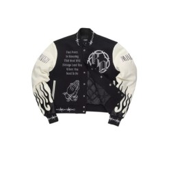 yalanda chaud noir veste de varsity oversized