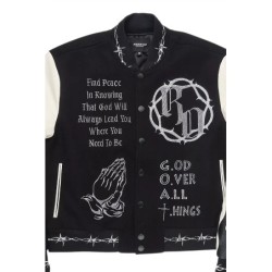 yalanda chaud noir veste de varsity oversized