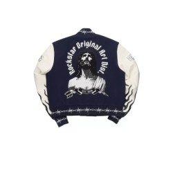 yalanda chaud marine veste de varsity oversized