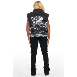 lamanda noir gilet à puffer