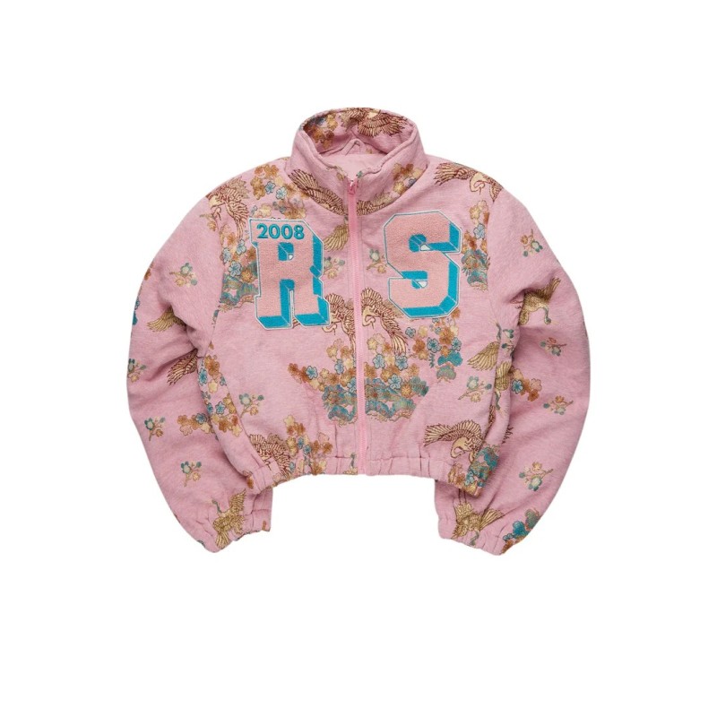 Veste à puffer en tapisserie rose vatasha