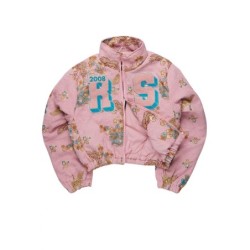 Veste à puffer en tapisserie rose vatasha