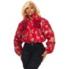 marionna rouge tapisserie puffer veste
