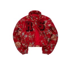 marionna rouge tapisserie puffer veste