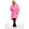 sehrazat chaud rose long enveloppement veste puffer