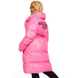 sehrazat chaud rose long enveloppement veste puffer