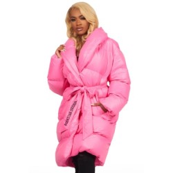 sehrazat chaud rose long enveloppement veste puffer