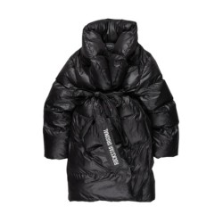 sehrazat noir long wrap puffer veste
