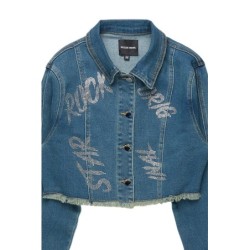 veste en denim de culture de lavage sombre teintée chequea