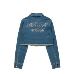 veste en denim de culture de lavage sombre teintée chequea