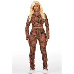 nakedra brun peau de serpent faux cuir veste moto