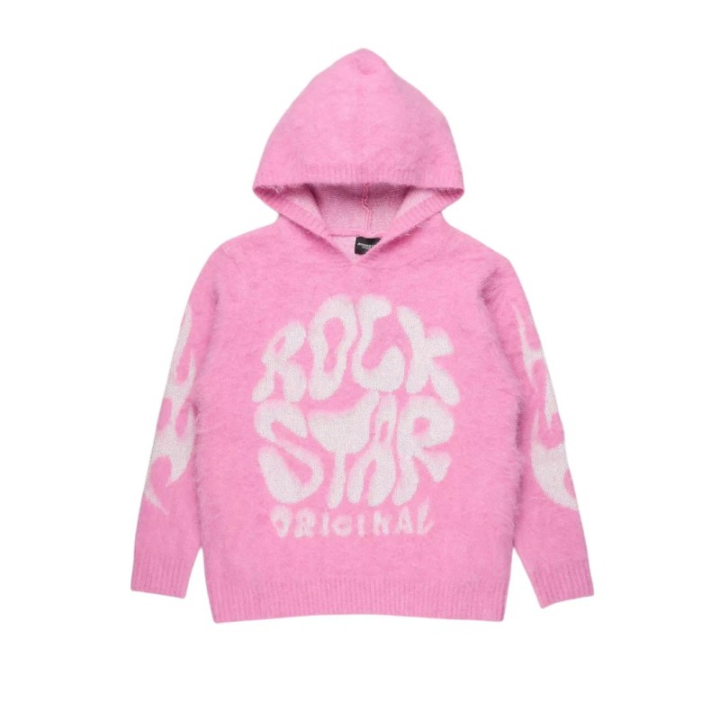 akeya rose graphique tricot à capuche