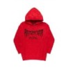andreas rouge réfléchi graphique tricot mohair hoodie