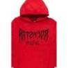 andreas rouge réfléchi graphique tricot mohair hoodie