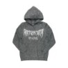 andreas blanc/gris réfléchi graphique tricot mohair hoodie