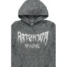 andreas blanc/gris réfléchi graphique tricot mohair hoodie
