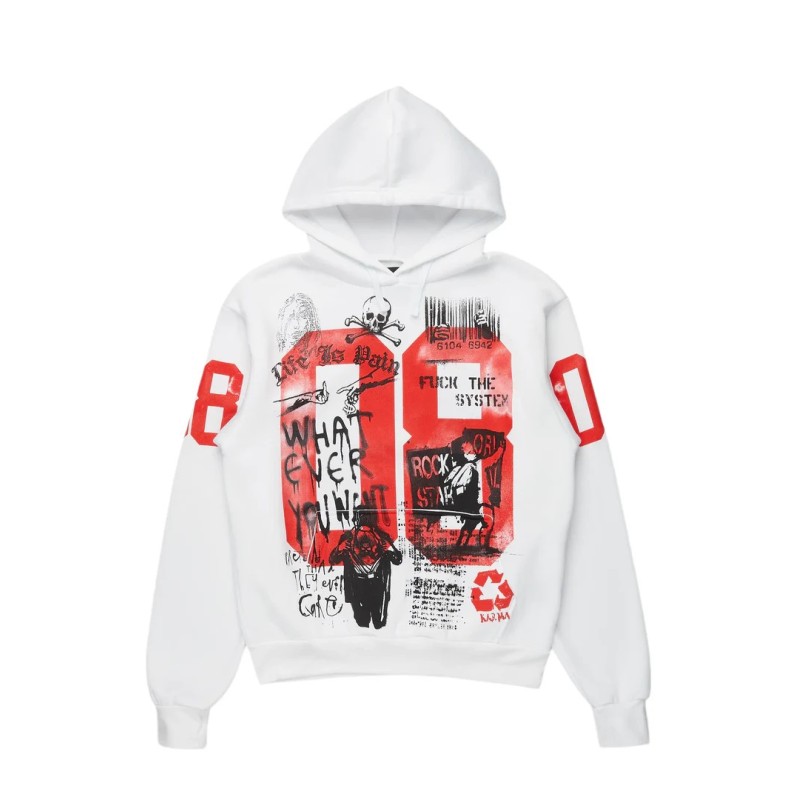 camille blanc à capuche oversized