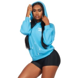 nylia sweat à capuche bleu brillant