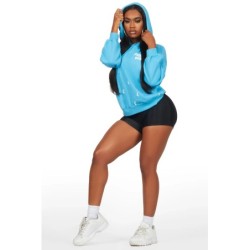 nylia sweat à capuche bleu brillant