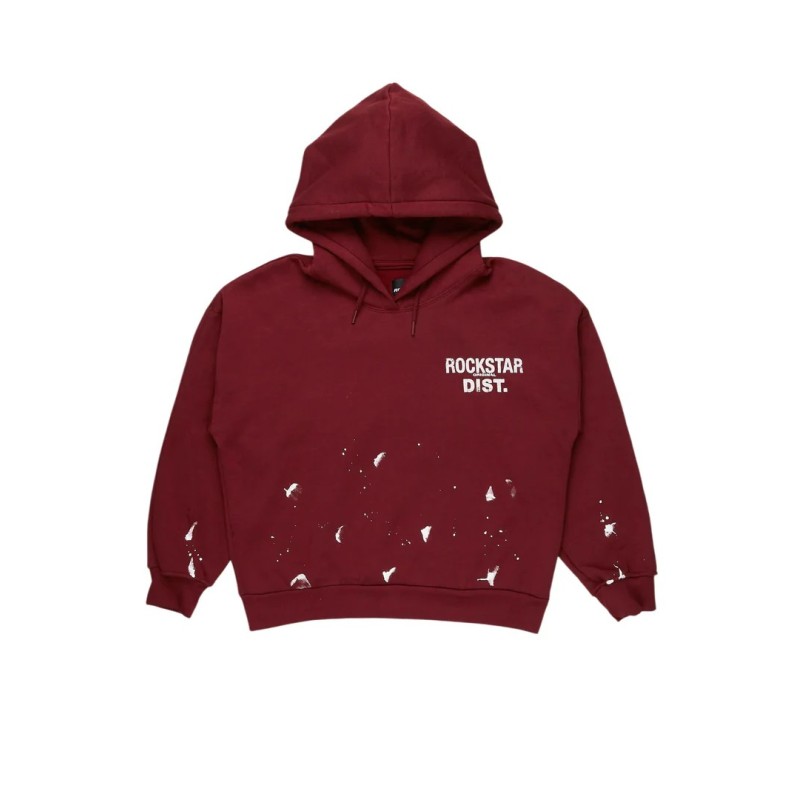 nylia bourgogne chemise à capuche oversized