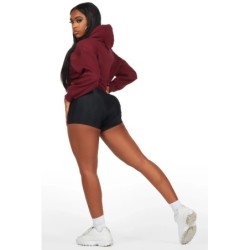 nylia bourgogne chemise à capuche oversized