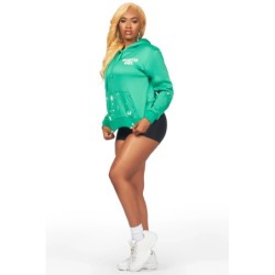 nylia vert chemise à capuche oversized