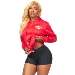 nylia rouge sweat à capuche oversized