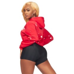 nylia rouge sweat à capuche oversized