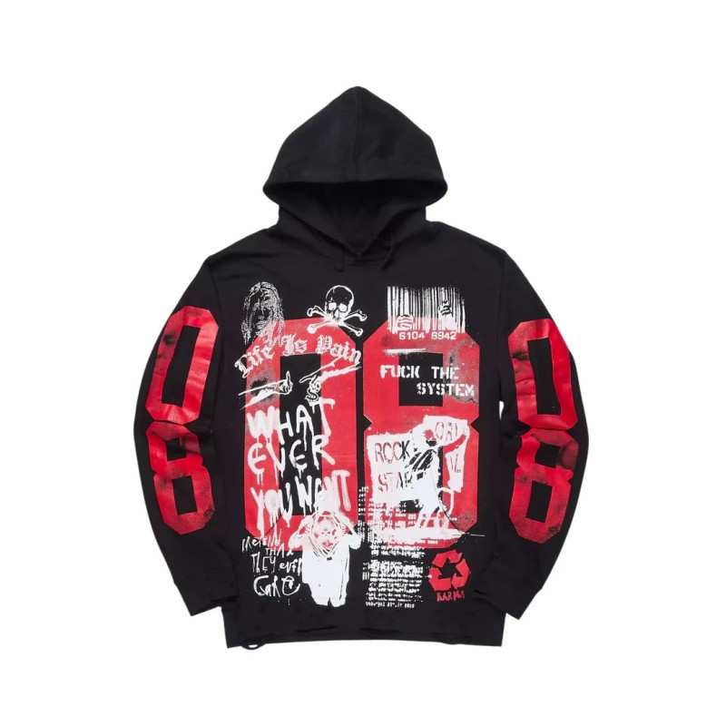 camisole à capuche noir/blanc