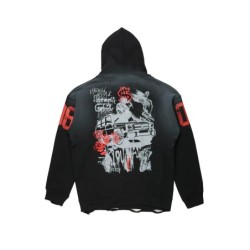 kammile chemise à capuche noire