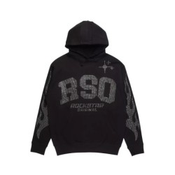 sweat à capuche en strass noir parnella