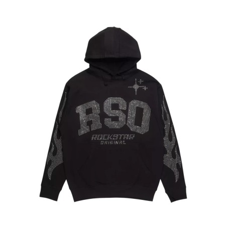 sweat à capuche en strass noir parnella