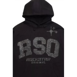 sweat à capuche en strass noir parnella