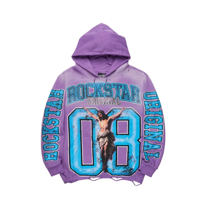 T-shirt à capuche violet tariqa